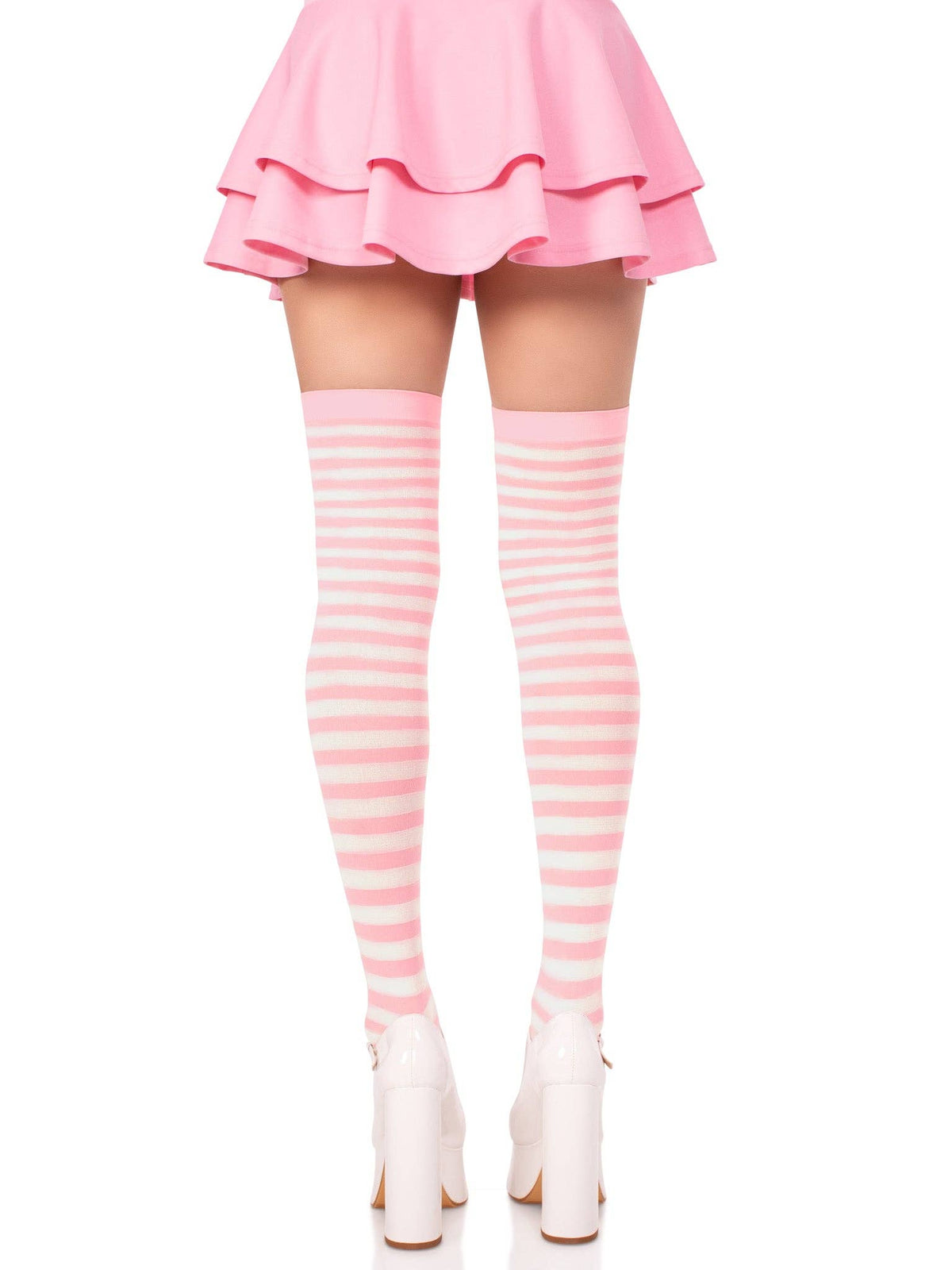Cari Striped Stockings: Black/White / One Size