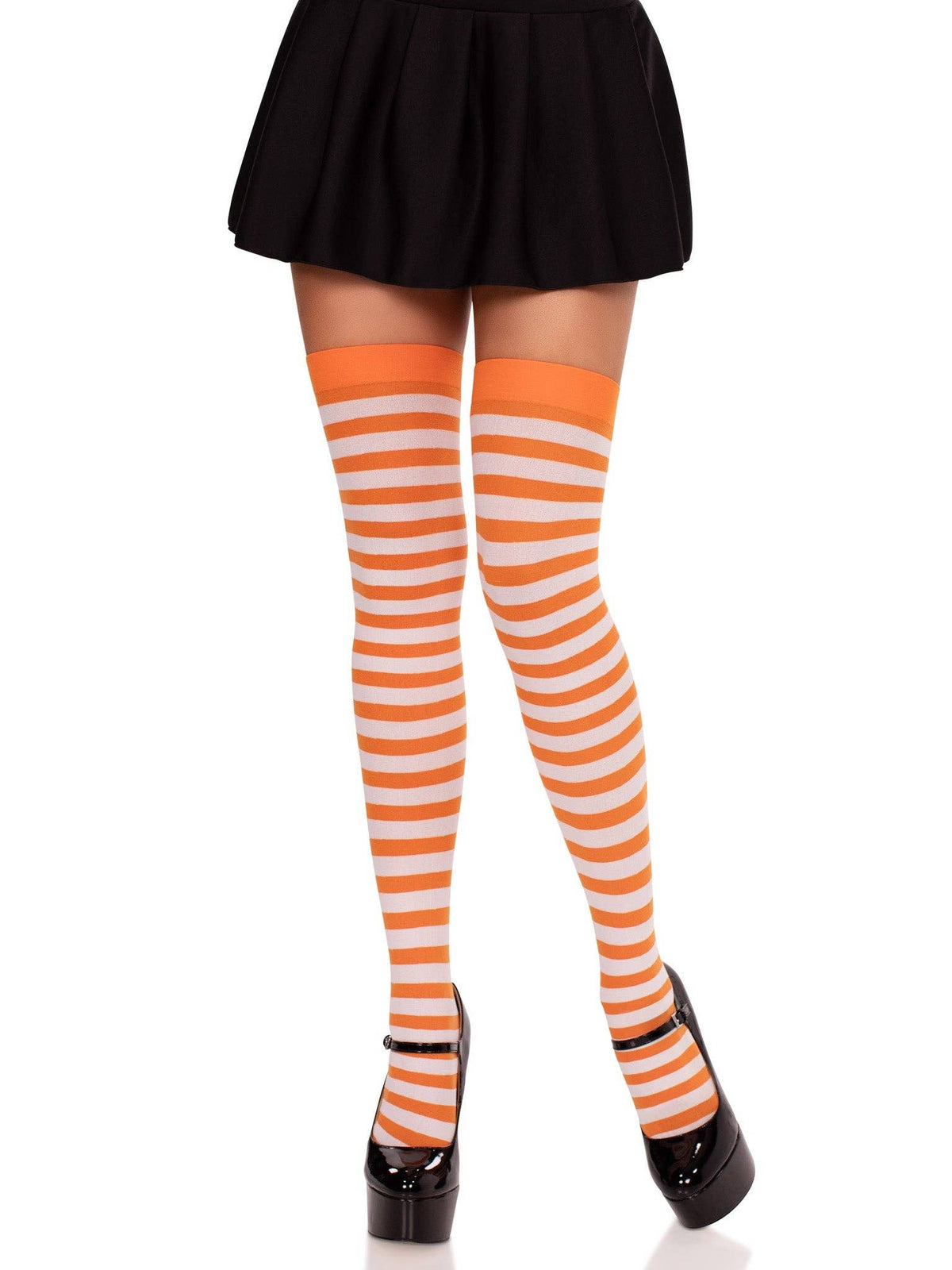 Cari Striped Stockings: Black/White / One Size