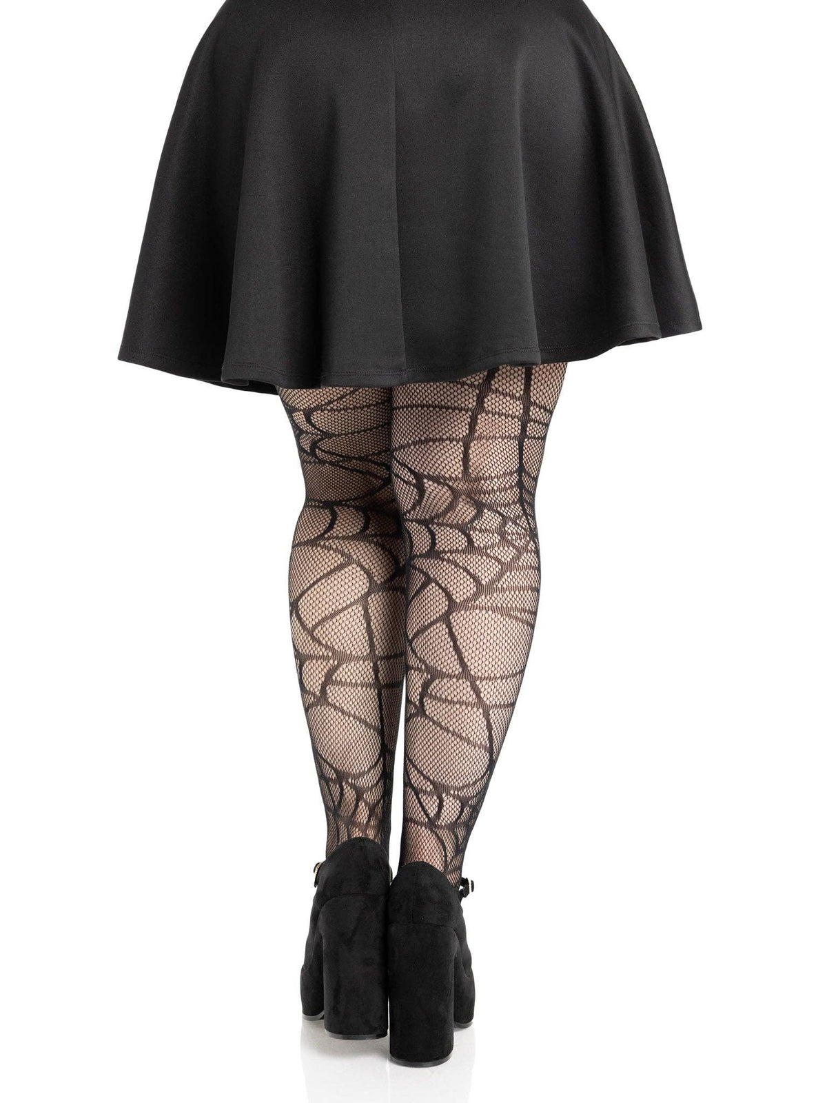 Spiderweb Net Tights: Black / One Size