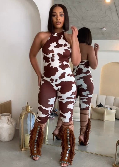 Cow Print Romper