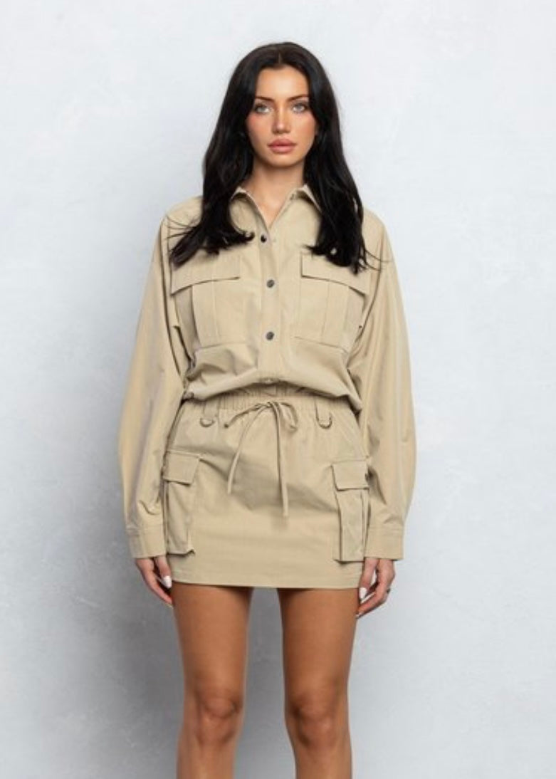 Cargo Dress-Beige