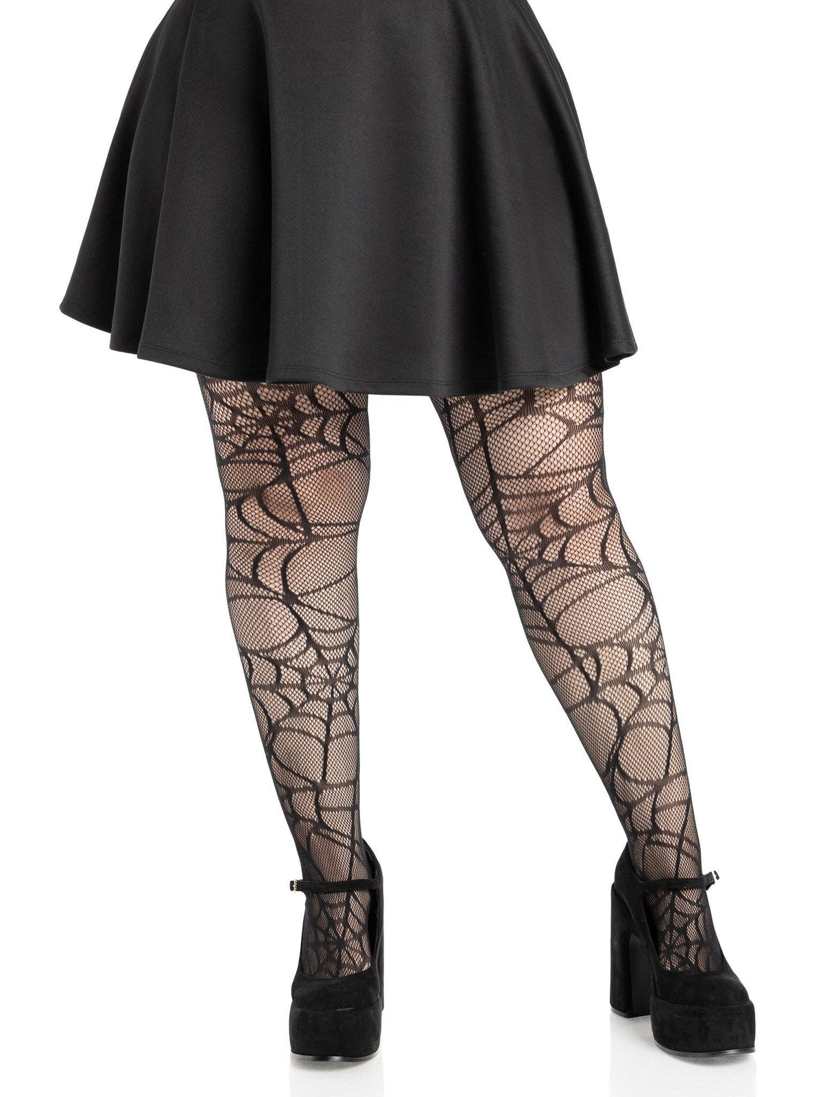 Spiderweb Net Tights: Black / One Size
