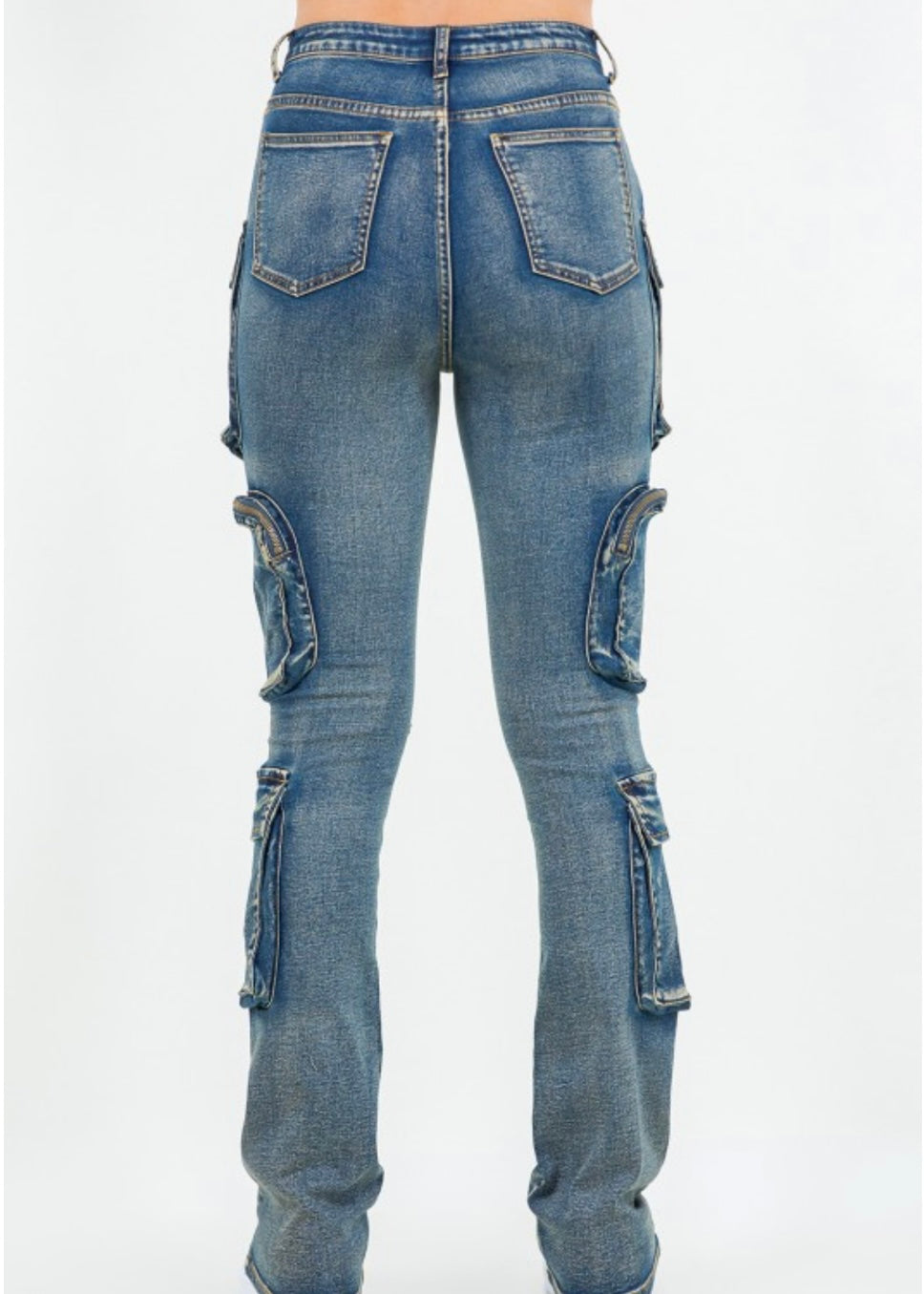 Stacked Jean Pockets-Vintage wash