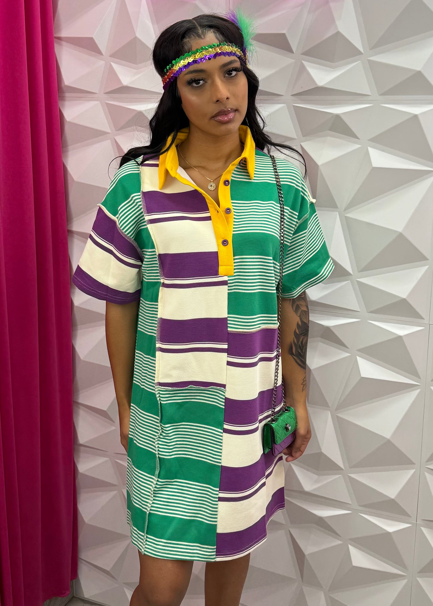 MG Stripe Collar Dress