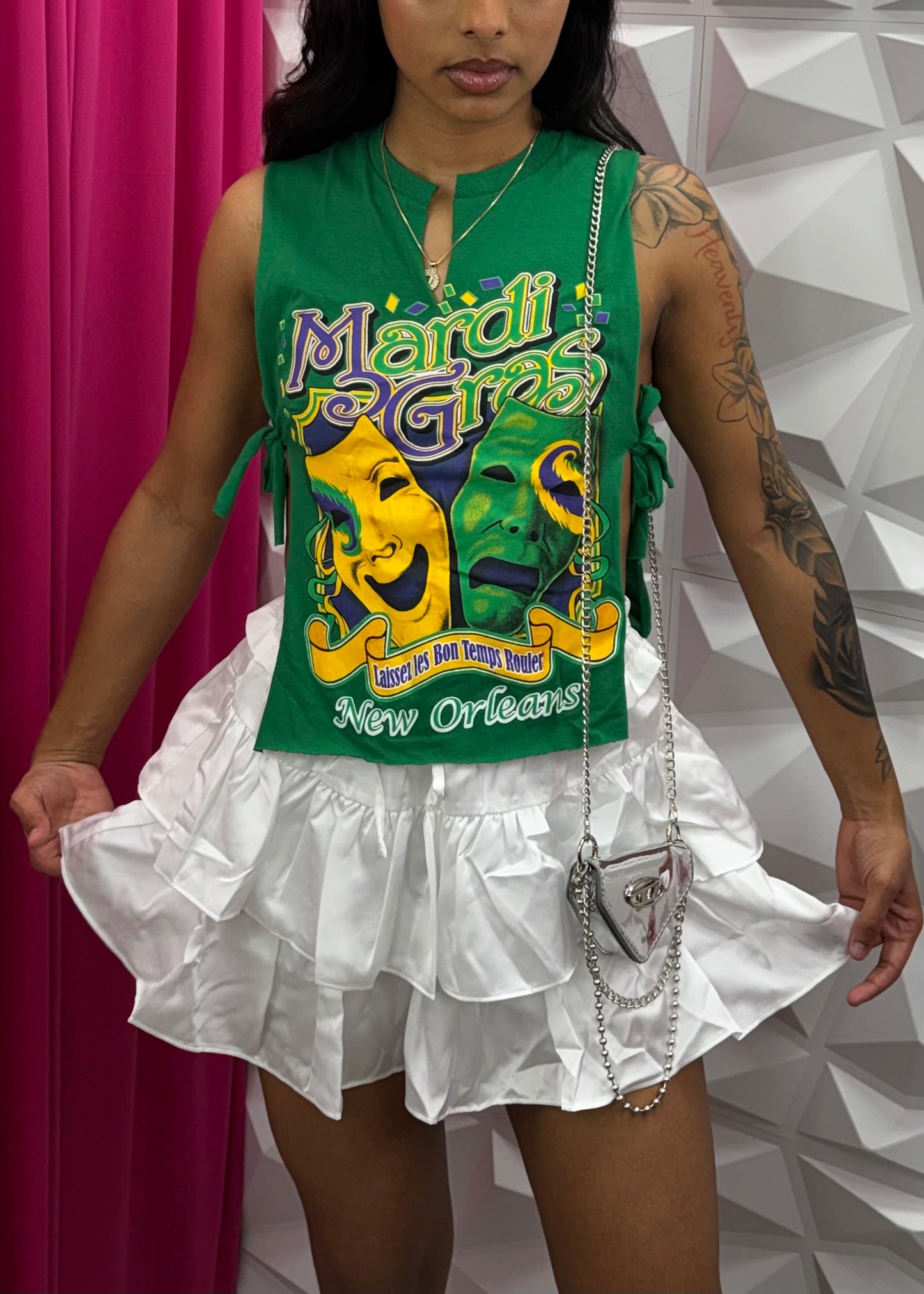 Pleated Skort - White