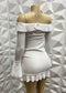 Ruffle Dress-White