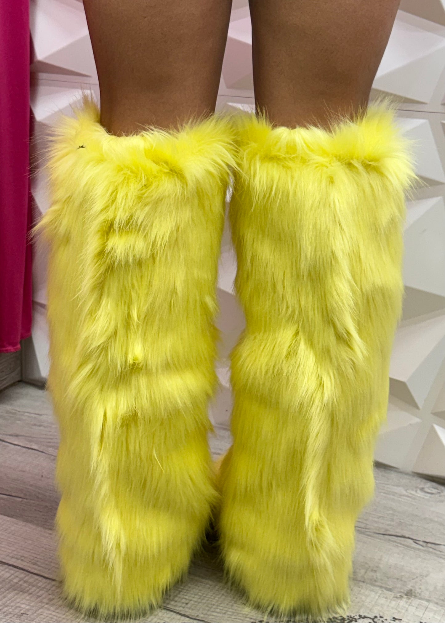 MG Fur Boots - Yellow