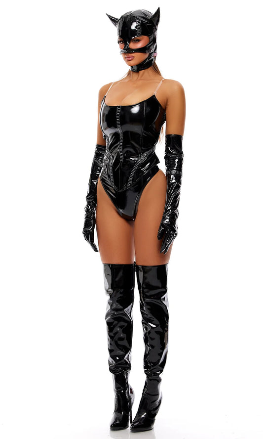 Feral Femme 4-Piece Cat Villain Costume Set