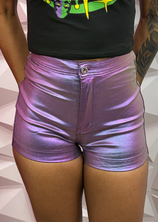 JQ Metallic Shorts-Purple