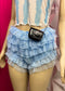 Ruffle Shorts-Blue