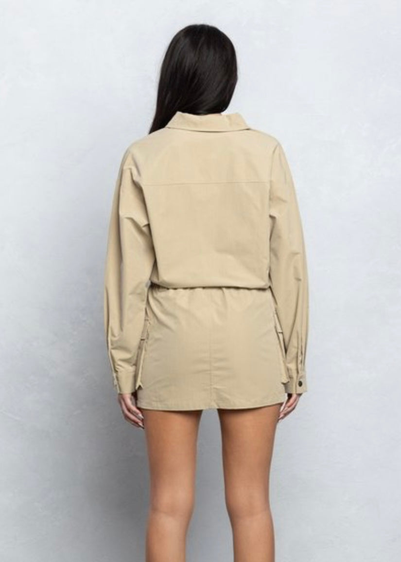 Cargo Dress-Beige