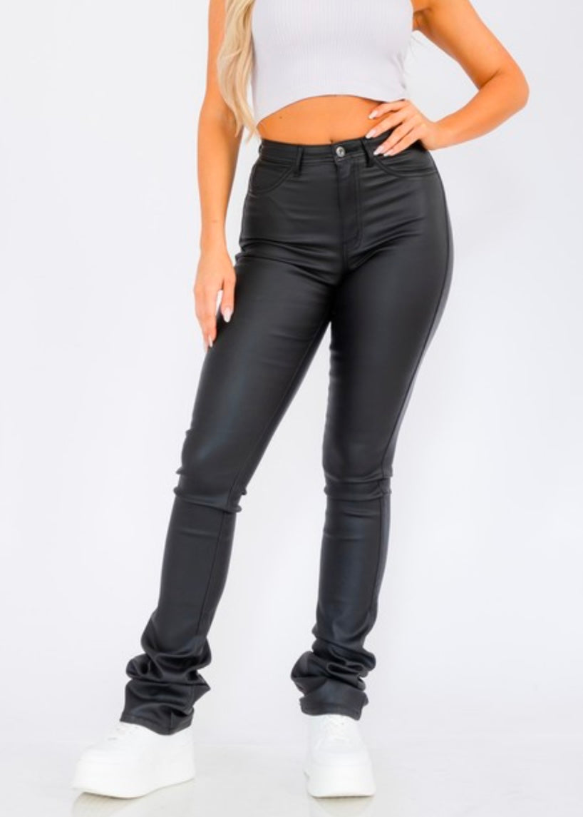 JQ Leather Stacked Pants