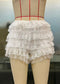 Ruffle Shorts-White