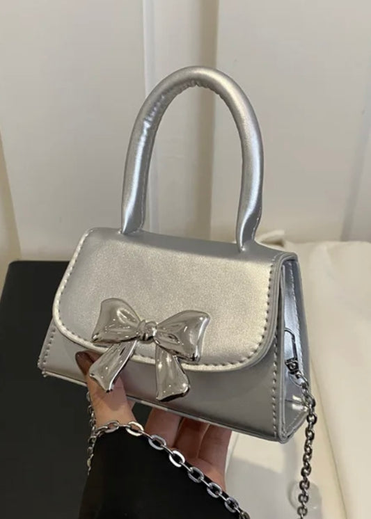 Bow Purse-Silver