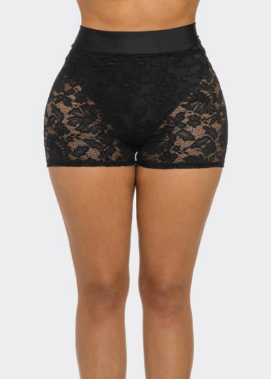 Lace Shorts -Black