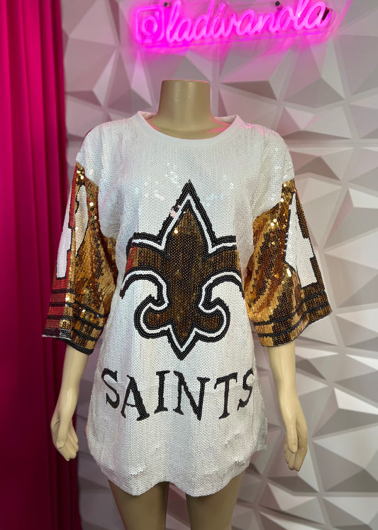 Sequins Saints Jersey-White