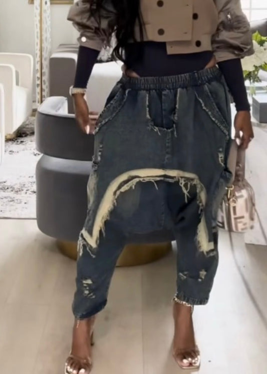 Denim Distressed Pants