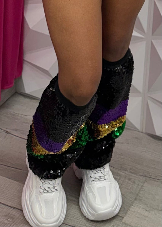 Sequins Legwarmers - Adult - Black