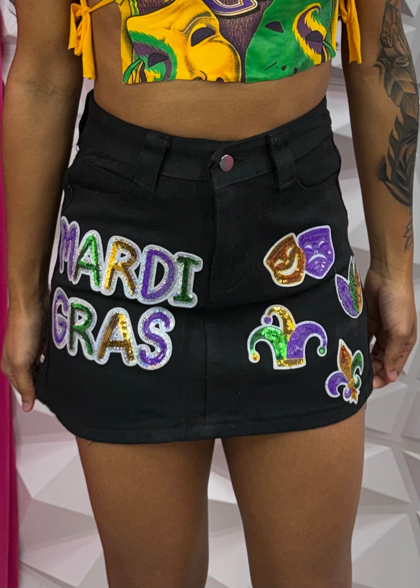 MG Denim Skirt - Black