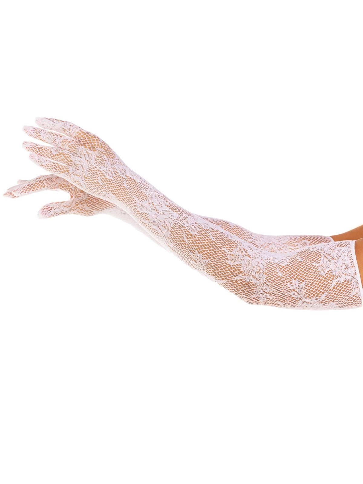Lace Opera Length Gloves: Black / One Size