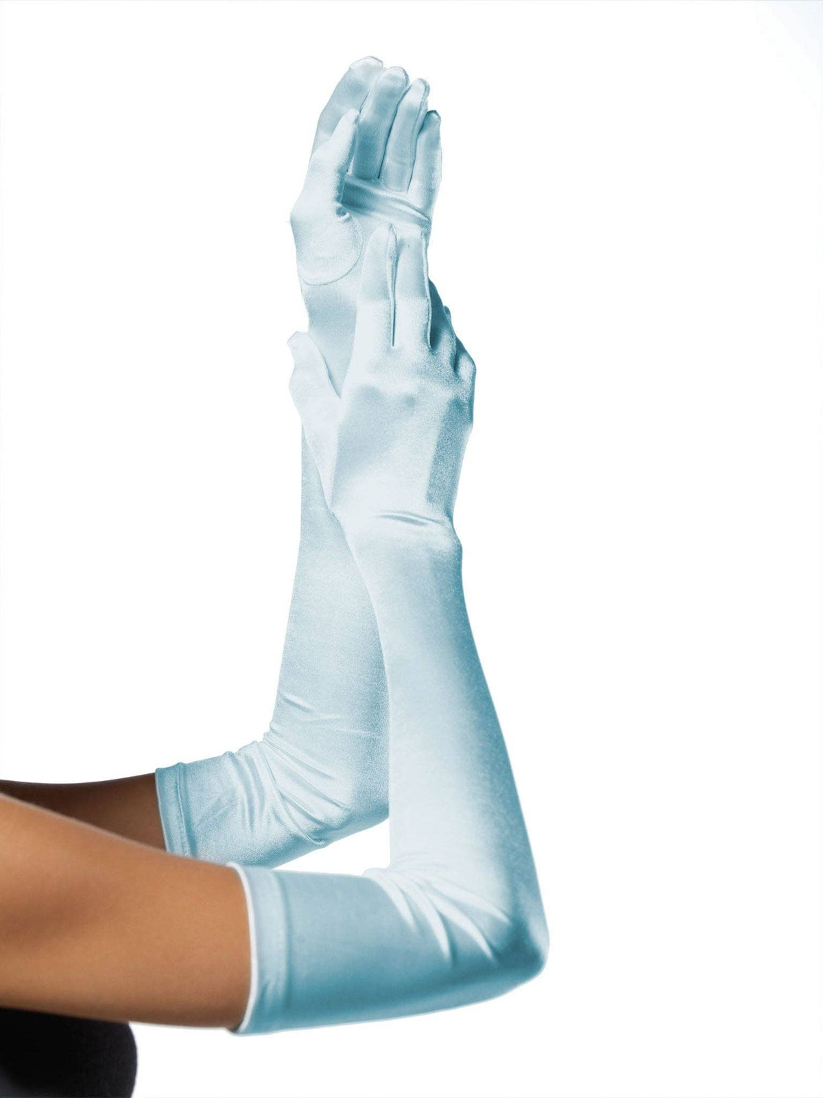 Extra Long Opera Length Satin Gloves: White / One Size