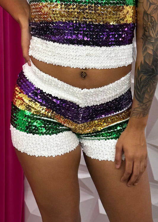 Sequins Shorts - White