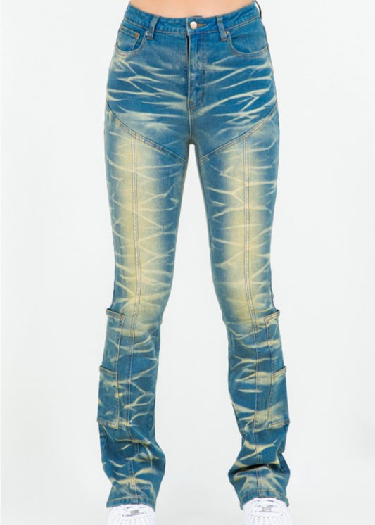 Mini Flare Jeans-Vintage Blue