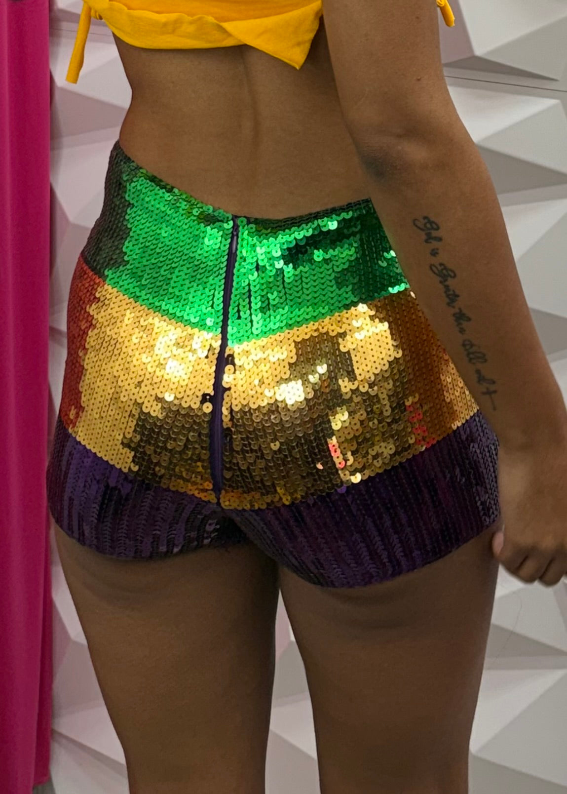 MG Sequins Zipper Shorts-Triple