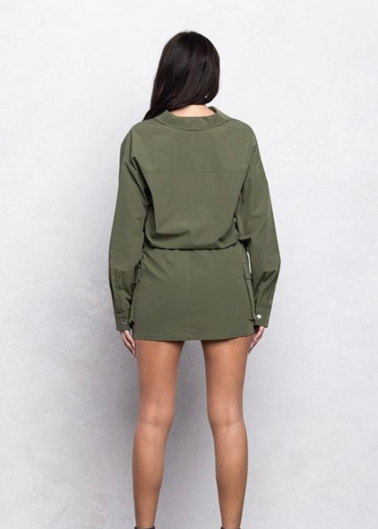 Cargo Dress-Olive