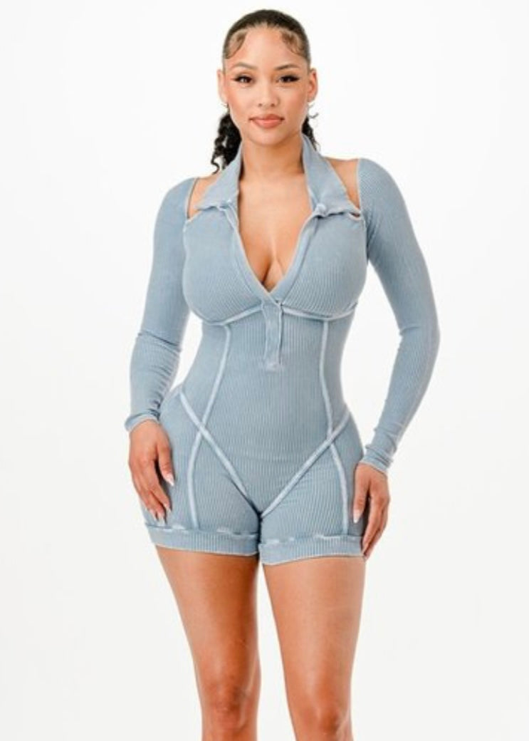 Demi Romper-Blue