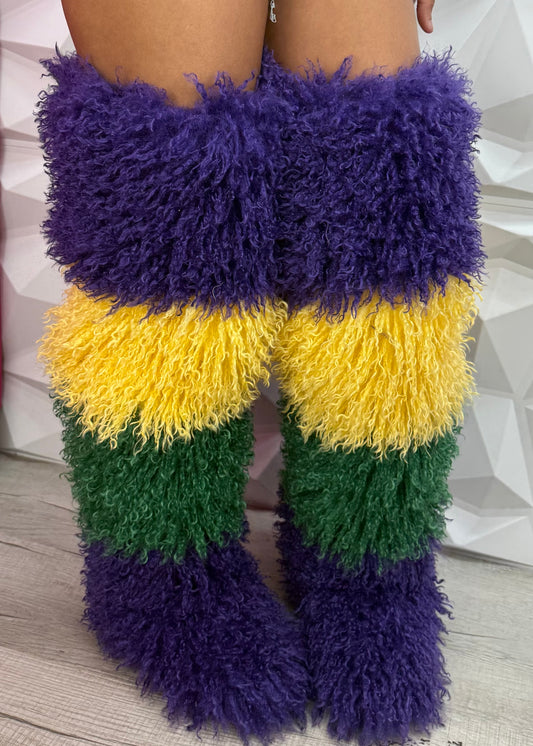 Mongolian Fur Boots - Multi