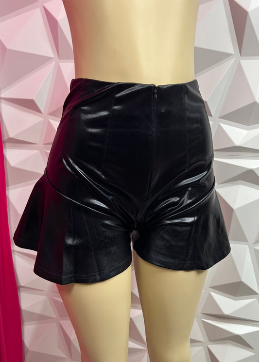 Bubble Leather Shorts