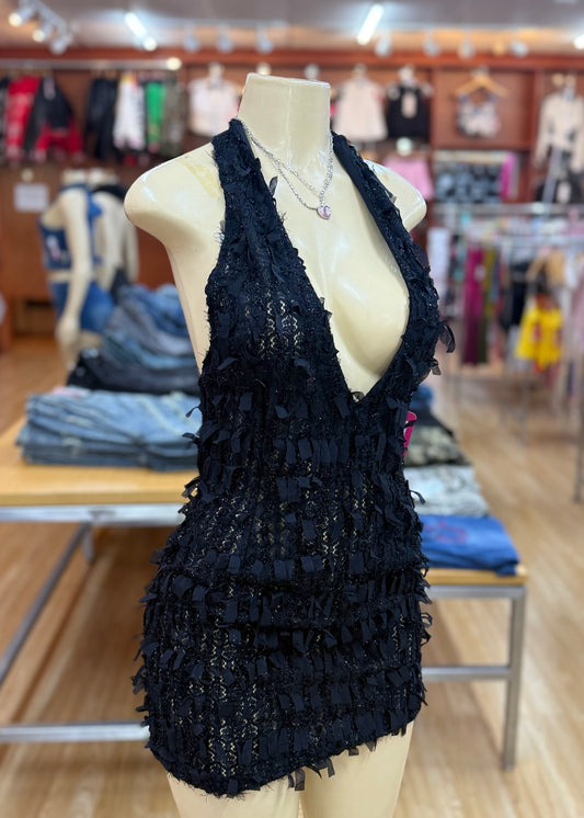 Fuzzy Dress-Black