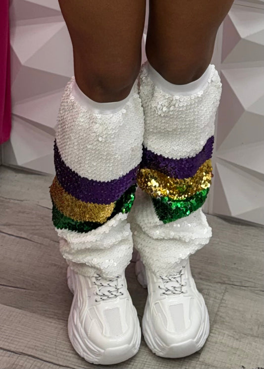 Sequins Legwarmers - Adult - White