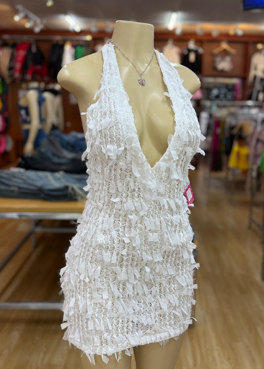 Fuzzy Dress-White