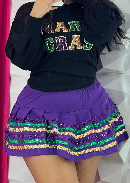 MG Sequins Tennis Skirt-Purple