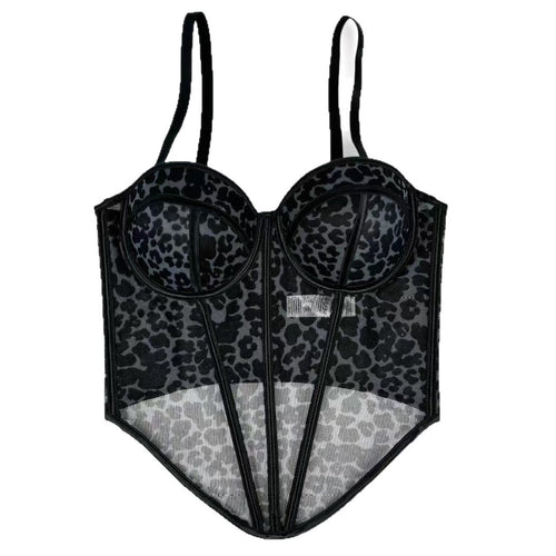 Cheetah Mesh Corset