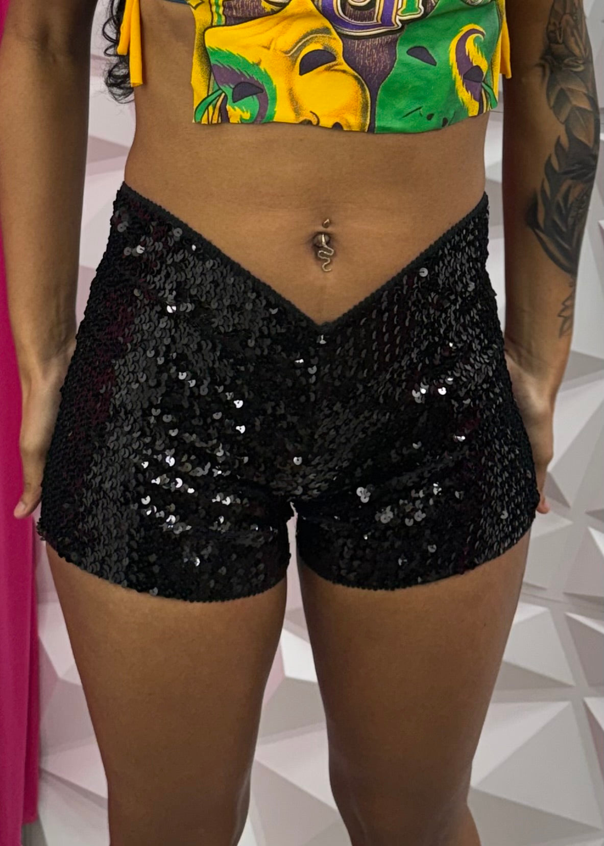 Sequins Shorts - Black