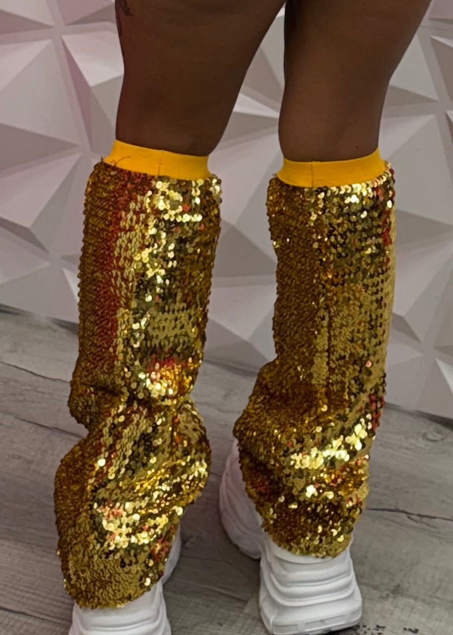Sequins Legwarmers - Adult - Gold