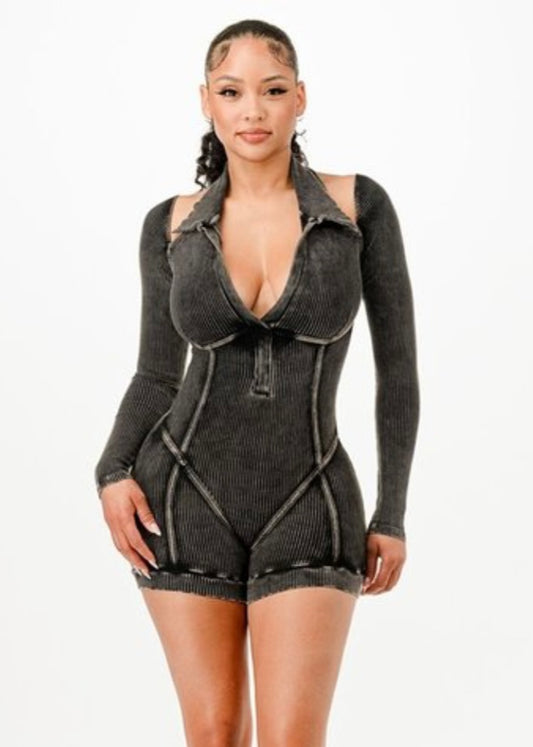 Demi Romper-Black