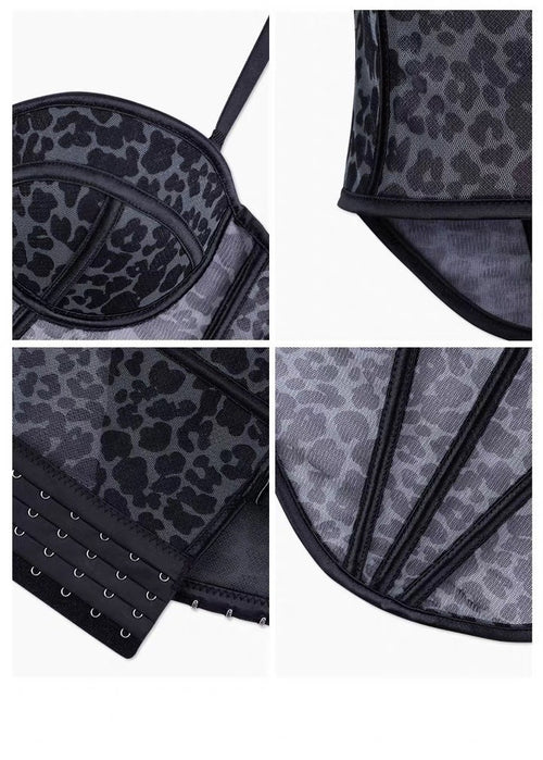 Cheetah Mesh Corset