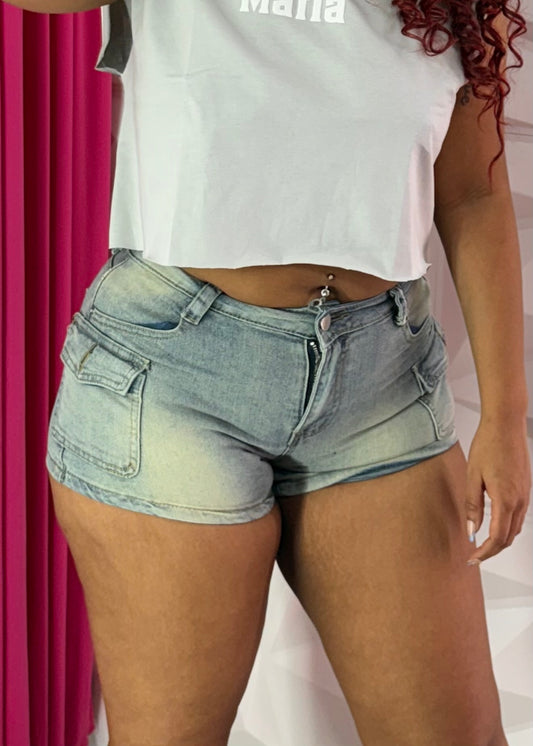 Cargo Denim Shorts