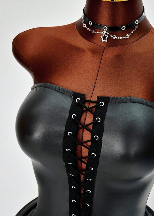Leather Lace Dress