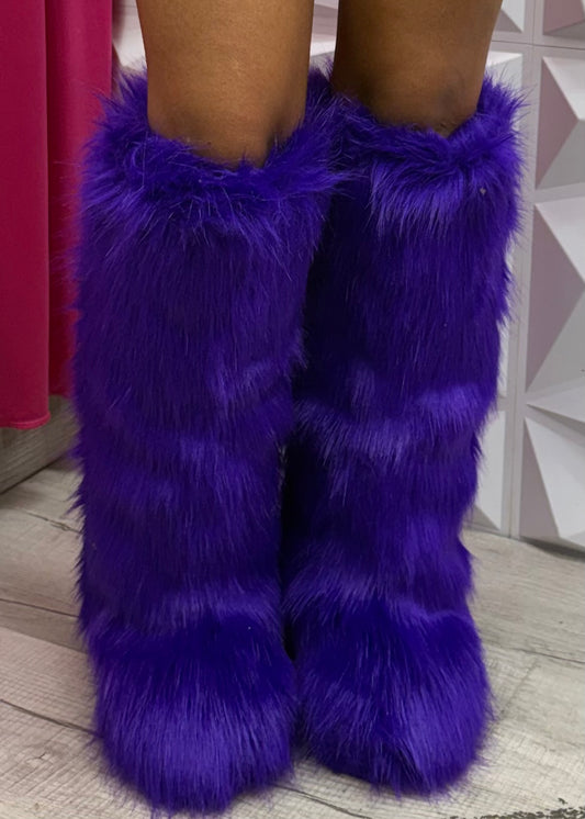 MG Fur Boots - Purple