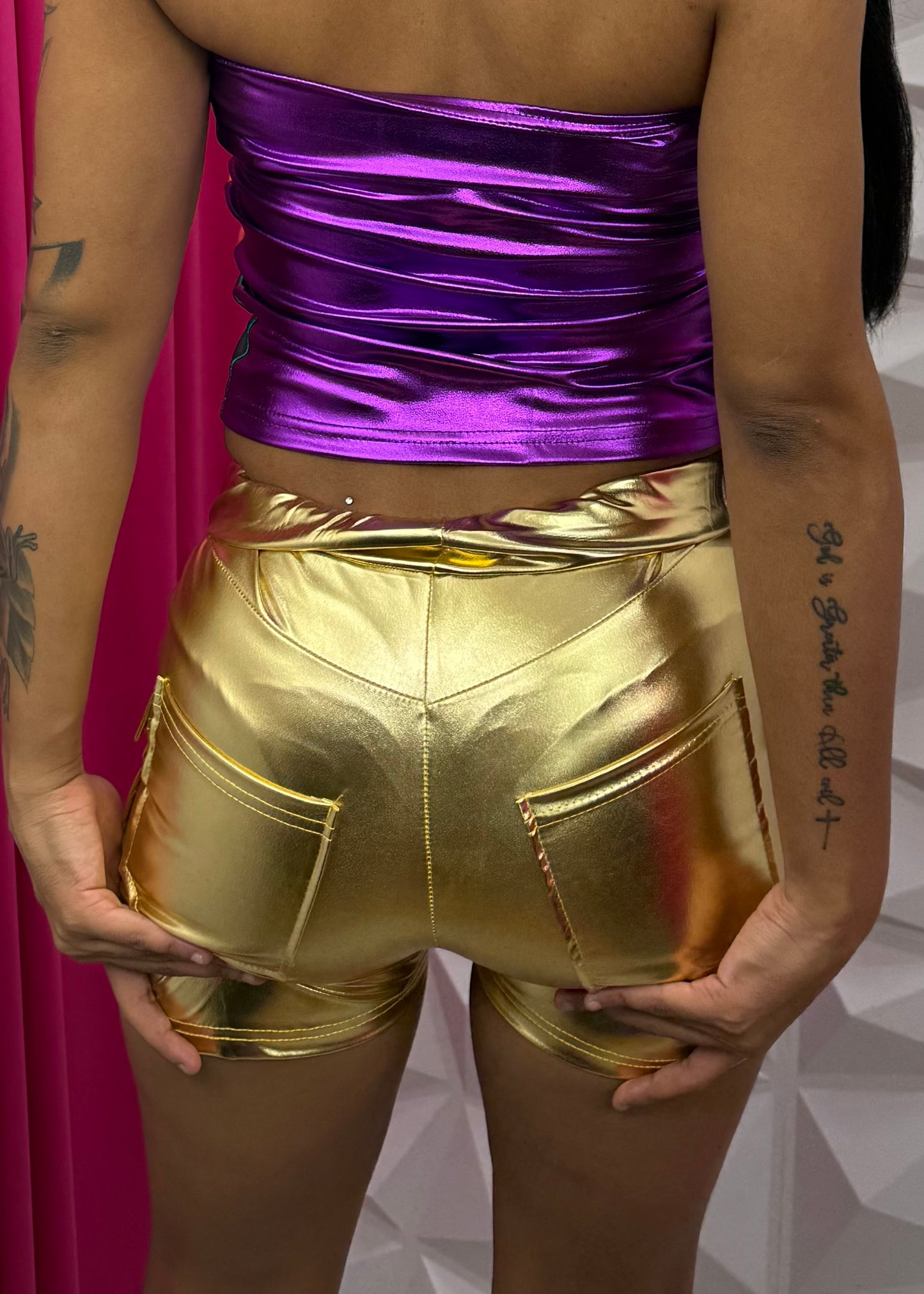 MG Metallic Shorts - Gold