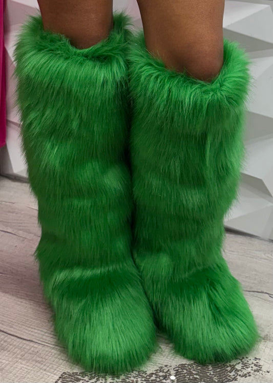 MG Fur Boots - Green