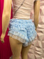 Ruffle Shorts-Blue