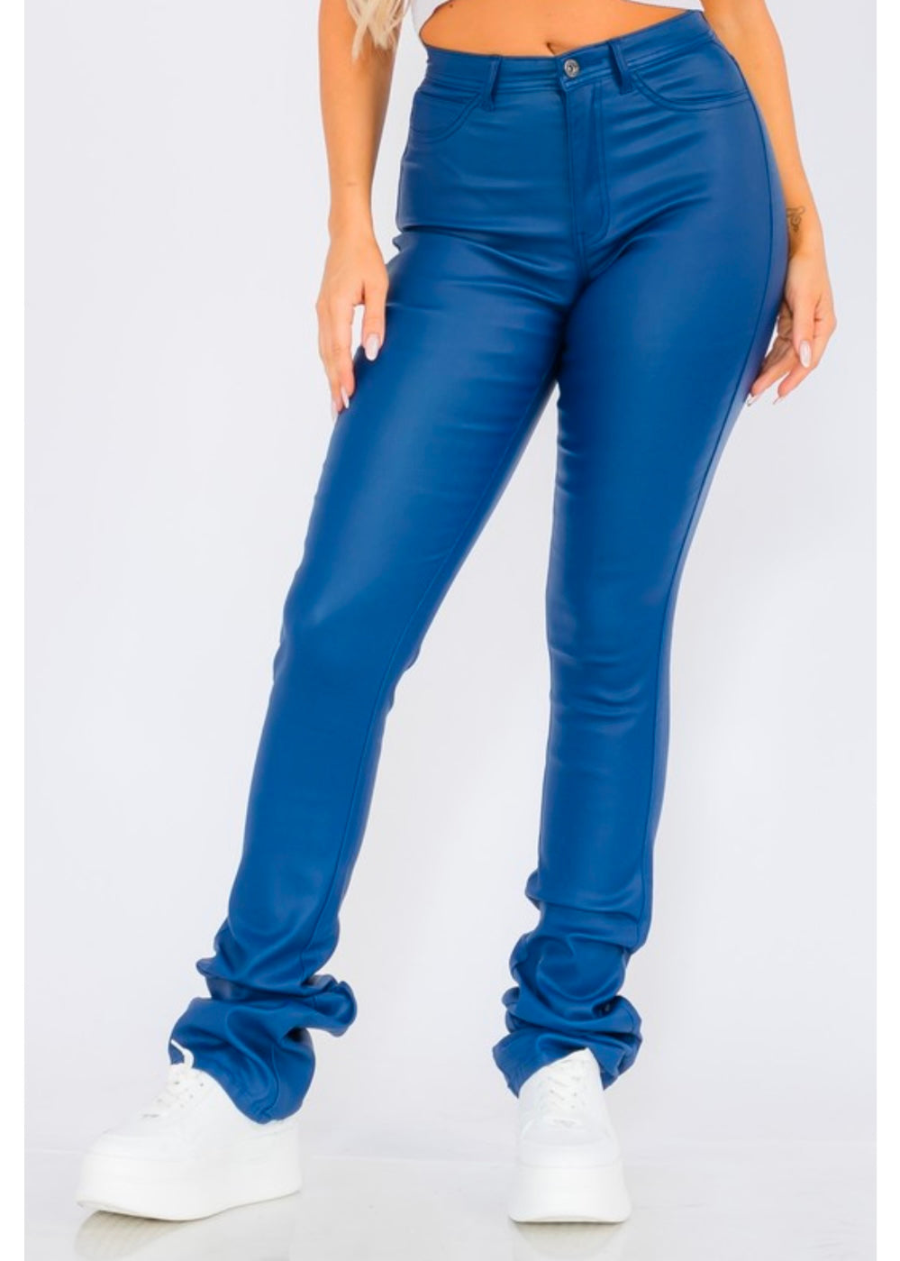 JQ Leather Stacked Pants