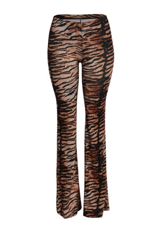 Tiger Print Flare Tights