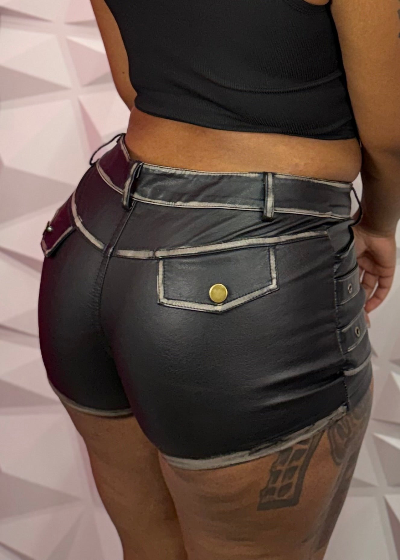Belted Leather Skort
